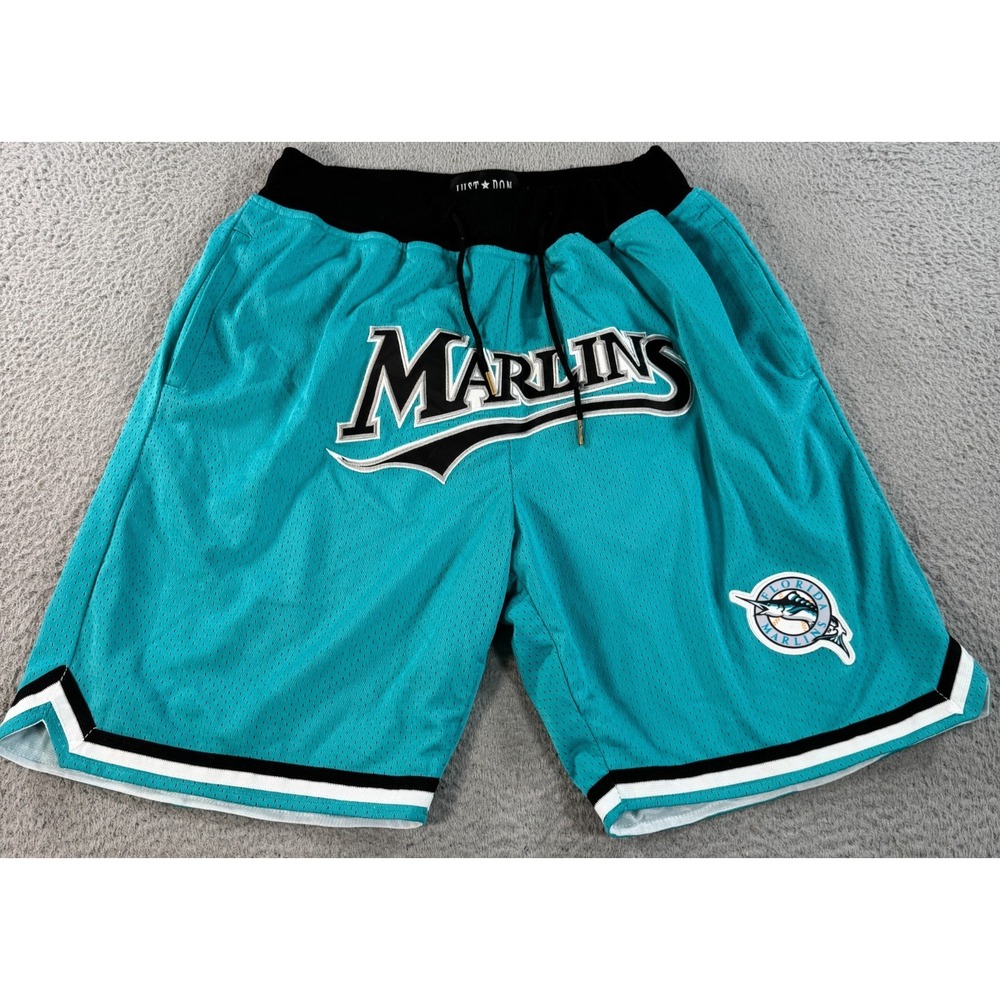 Vintage Just Don Florida Marlins Shorts Mens‎ 2XL Blue Baseball MLB Athletic USA